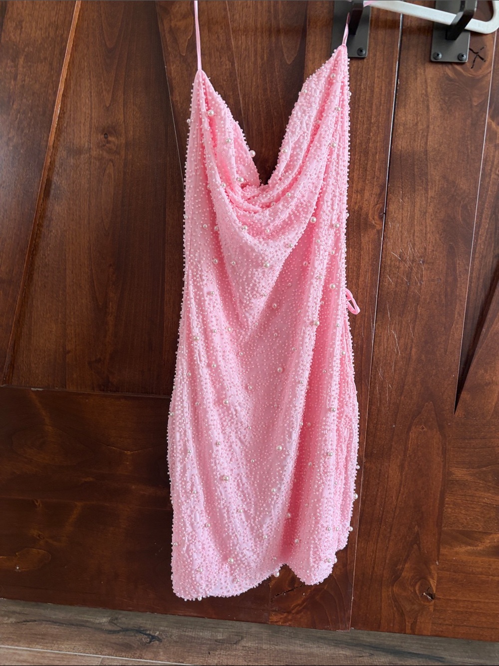 Pink Beaded  Mini Dress